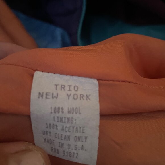 Gorgeous and Elegant Orange/Grey Plaid Dress - Trio New York - Like New! - Picture 8 of 8